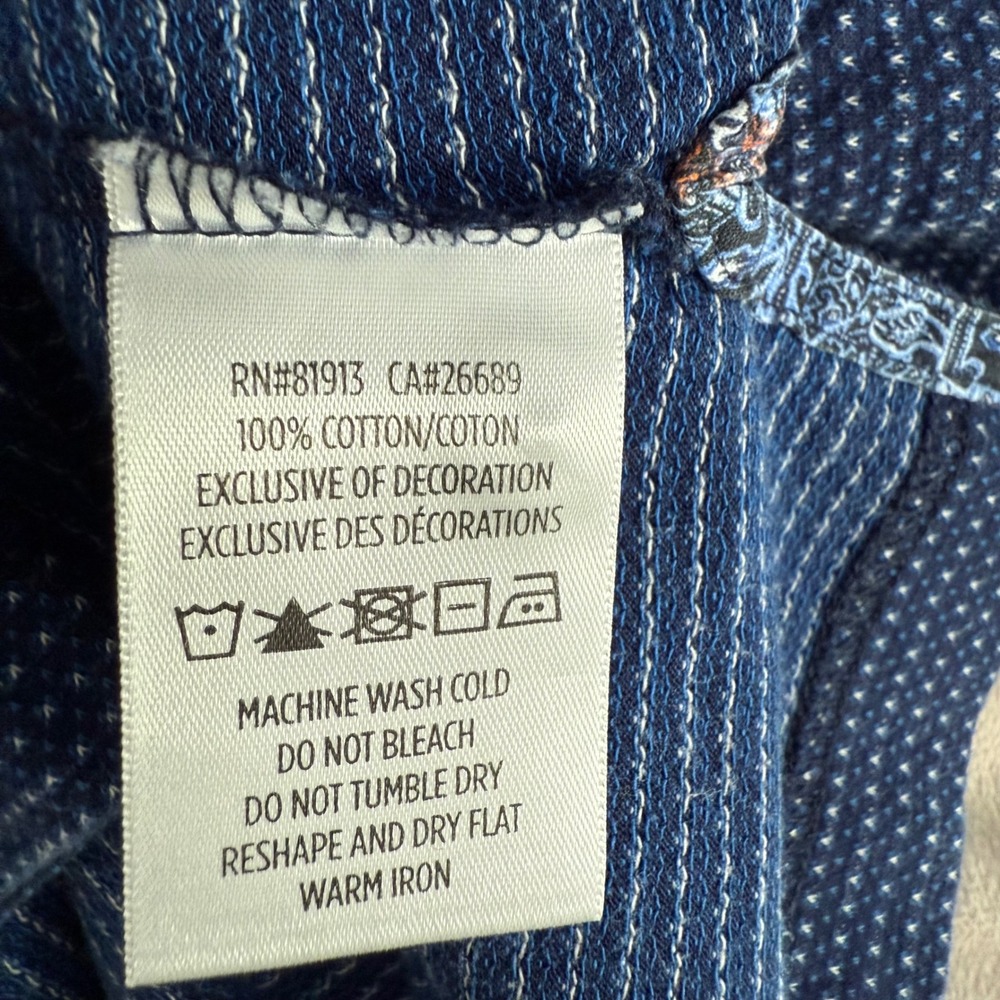 Robert Graham Mens Classic Fit Blue MicroDot Print Short Sleeve Polo Size Medium - Picture 8 of 10